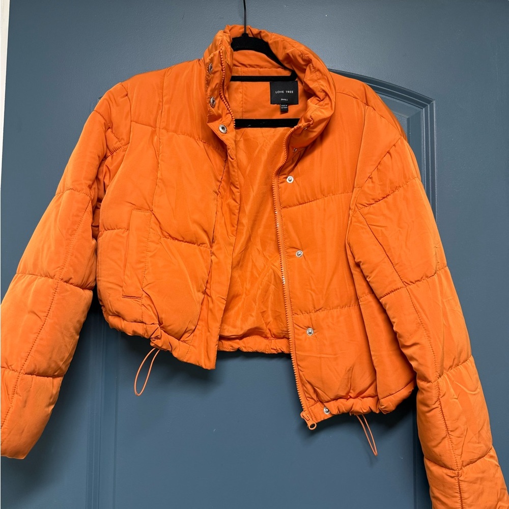 Orange Puffer Jacket by Love Tree